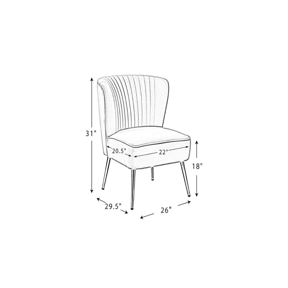 Classic Curved Back Yellow Velvet Lounge Chair