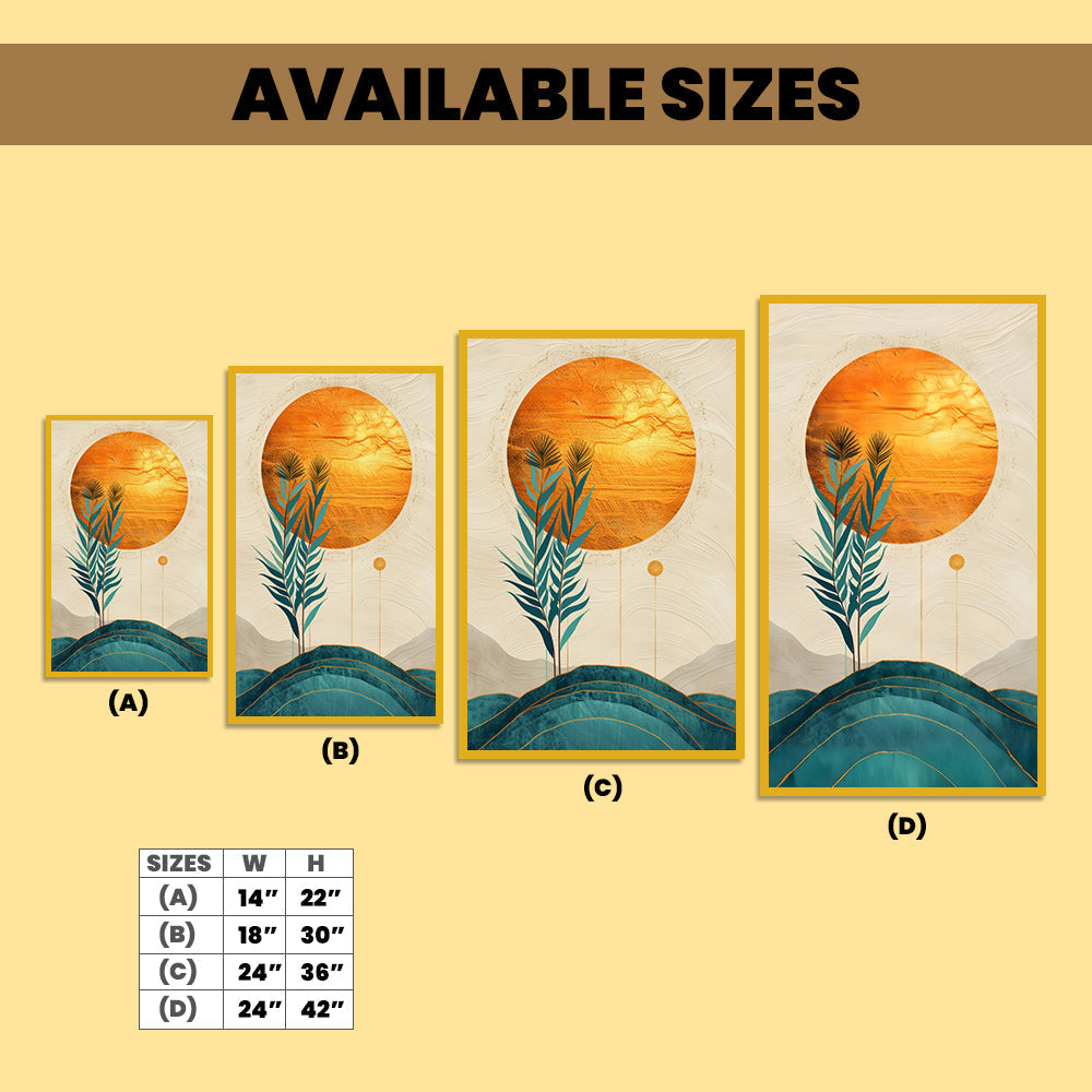 Abstract Golden Frame Modern Canvas Wall Painting