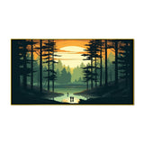 Beautiful Canvas Painting of Stunning Digital Illustration of Tranquil Forest