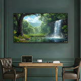 Majestic Waterfall in Forest Canvas Print Wall Painting