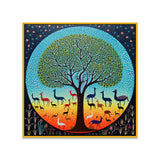 Tribal Gond Art Tree of Life Canvas Wall Painting
