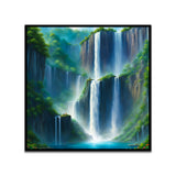 Multi-Layered Waterfall Nature Canvas Wall Painting