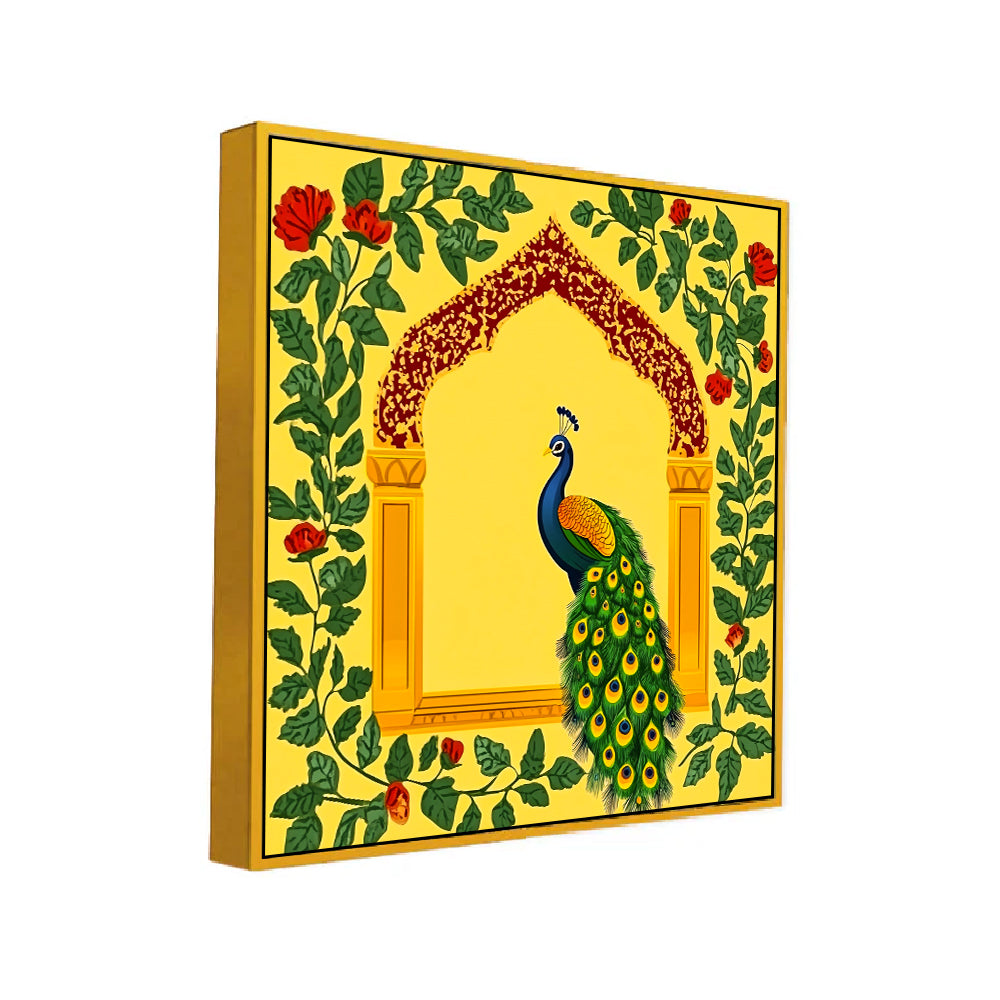 Peacock Traditional Indian Wall Art Canvas Wall Painting