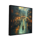 Venetian Night Canal Cityscape Canvas Wall Painting