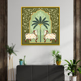 Kamdhenu Cow Vastu Prosperity Cotton Canvas Wall Painting