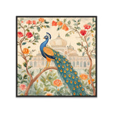 Floral Peacock Canvas Vastu Painting for Home Décor
