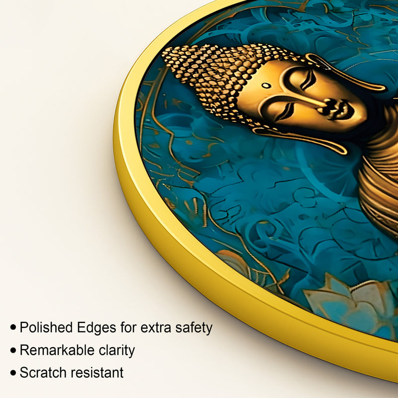 Elegant Gautam Buddha Spiritual Round Wall Art Painting