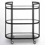 Elegant Modern Bar Cart Trolley With Black Steel Frame