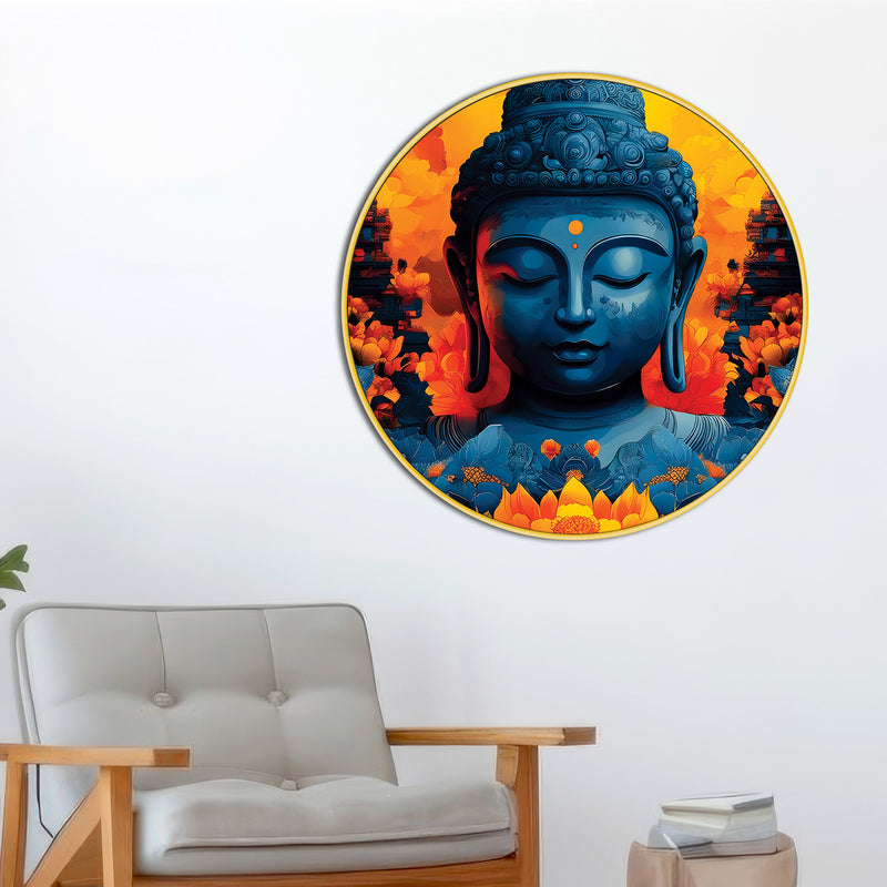 Elegant Round Gautam Buddha Painting