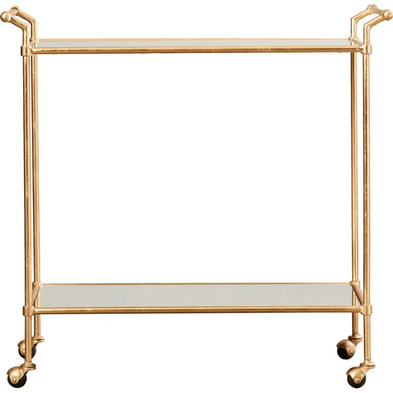 Elegant Two Tier Gold Bar Trolley With Minimalist Design