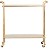Elegant Two Tier Gold Bar Trolley With Minimalist Design
