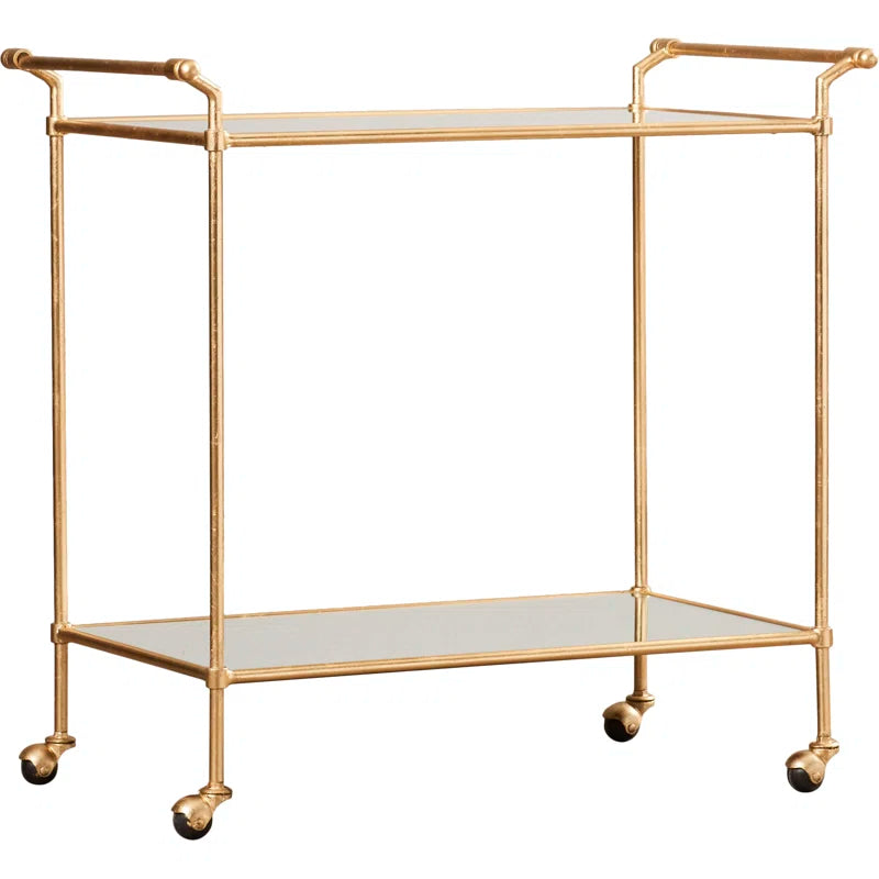 Elegant Two Tier Gold Bar Trolley With Minimalist Design