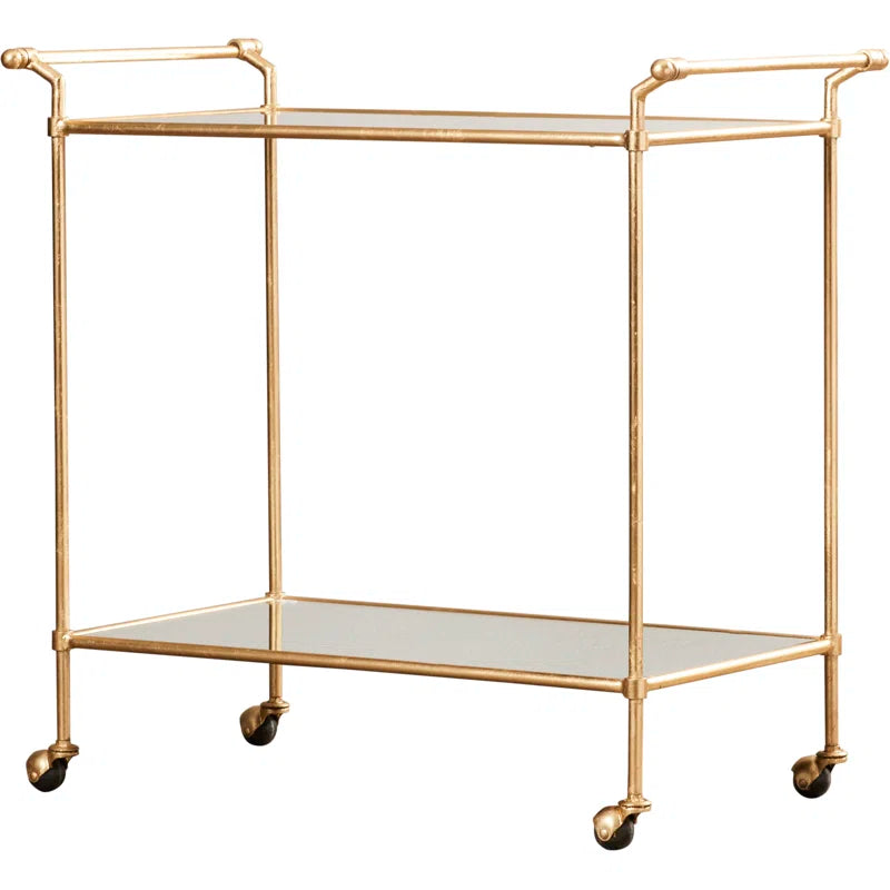 Elegant Two Tier Gold Bar Trolley With Minimalist Design