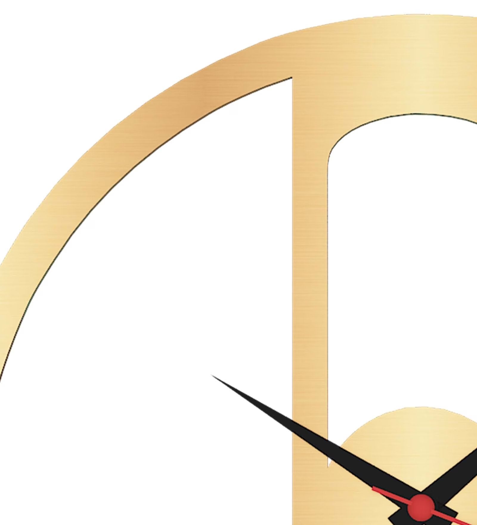 Modern Pattern MDF Analog Gold Wall Clock