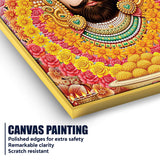 Indian Religious Khatu Shyam Ji Canvas Wall Painting Hindu Devotional Decor