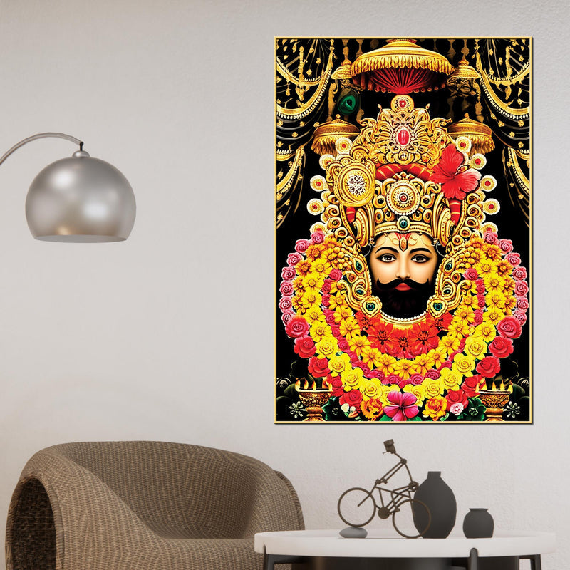 Khatu Shyam Ji Canvas Painting Indian Religious Wall Art
