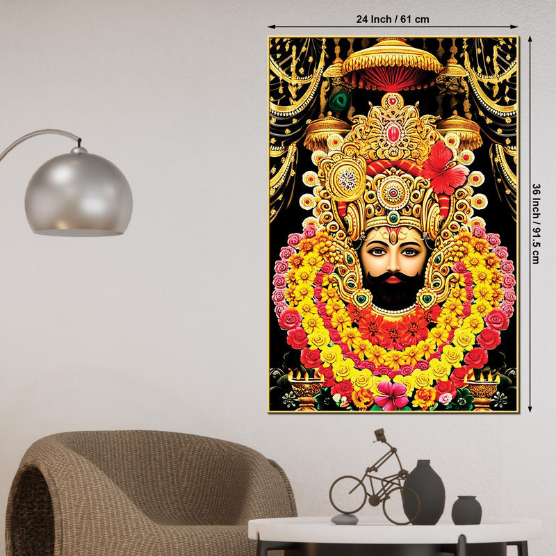 Khatu Shyam Ji Canvas Painting Indian Religious Wall Art