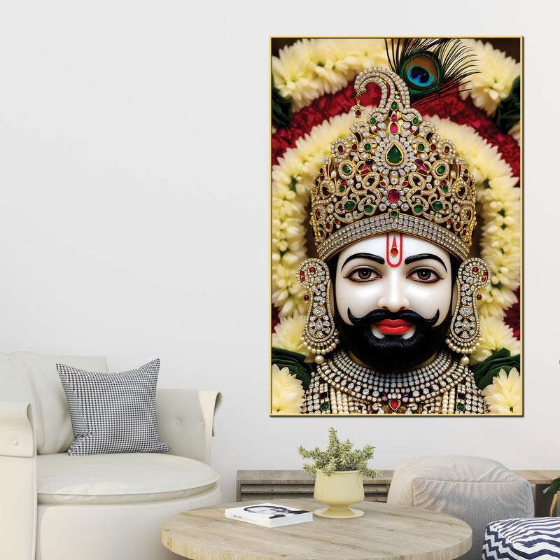 Khatu Shyam Ji Devotional Canvas Wall Painting Pooja Room Home Decor