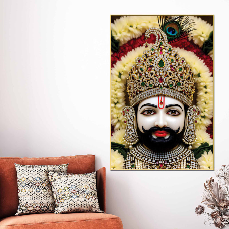 Khatu Shyam Ji Devotional Canvas Wall Painting Pooja Room Home Decor