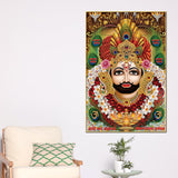 Khatu Shyam Ji Face Canvas Painting Devotional Hindu Wall Art For Living Room