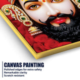 Khatu Shyam Ji Red Background Canvas Painting Devotional Wall Art