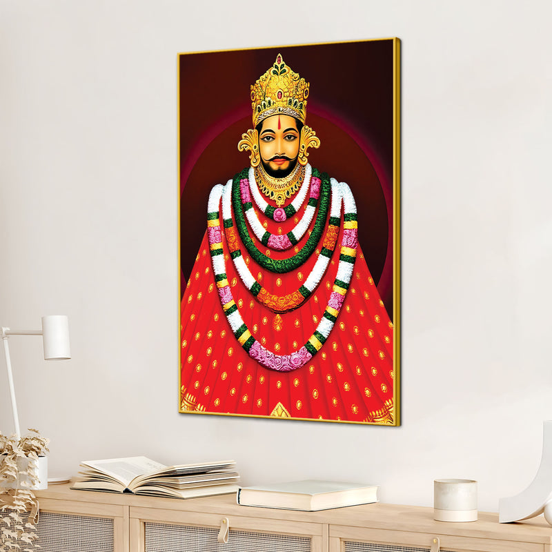 Khatu Shyam Ji Traditional Canvas Painting Mandir Wall Decor
