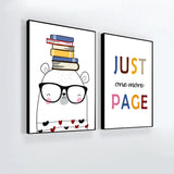 Cute Panda Reading Book And Motivational Quotes Framed Posters With Frame Set Of 2