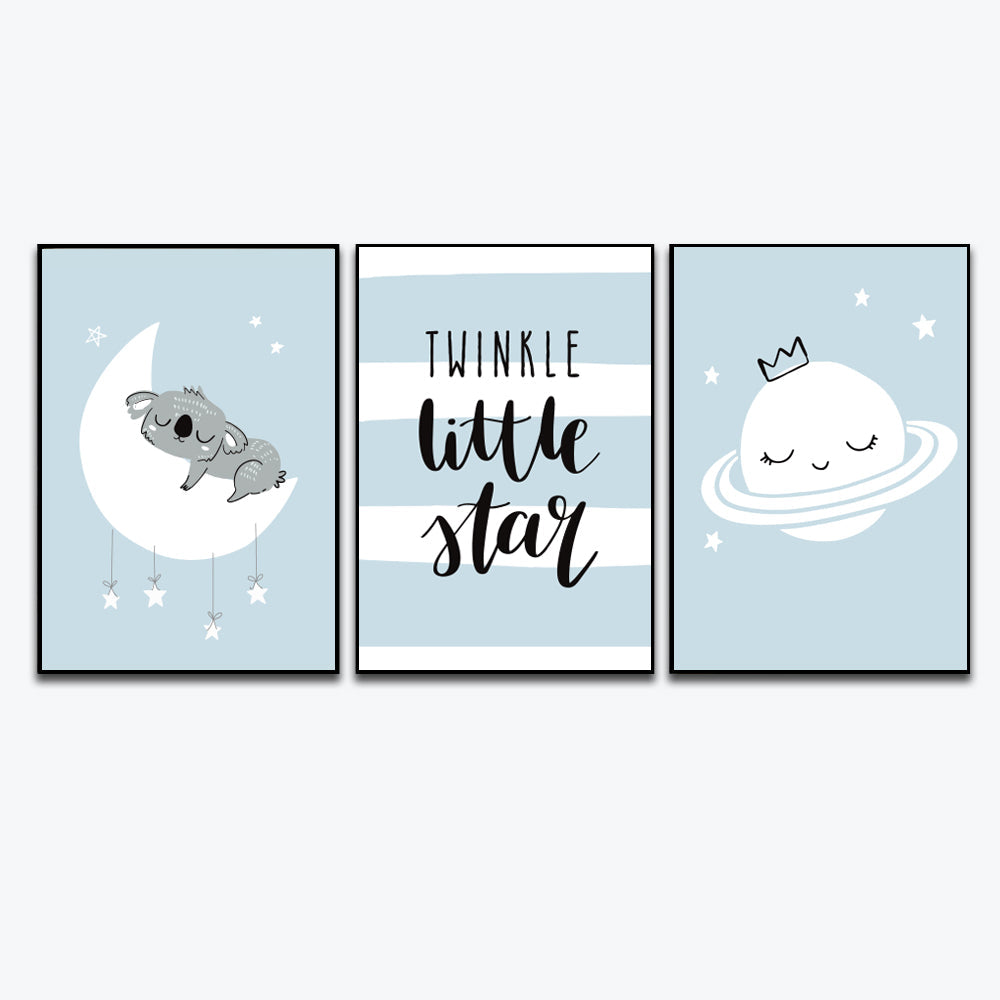 Twinkle Little Star Nursery Wall Art Set of 3