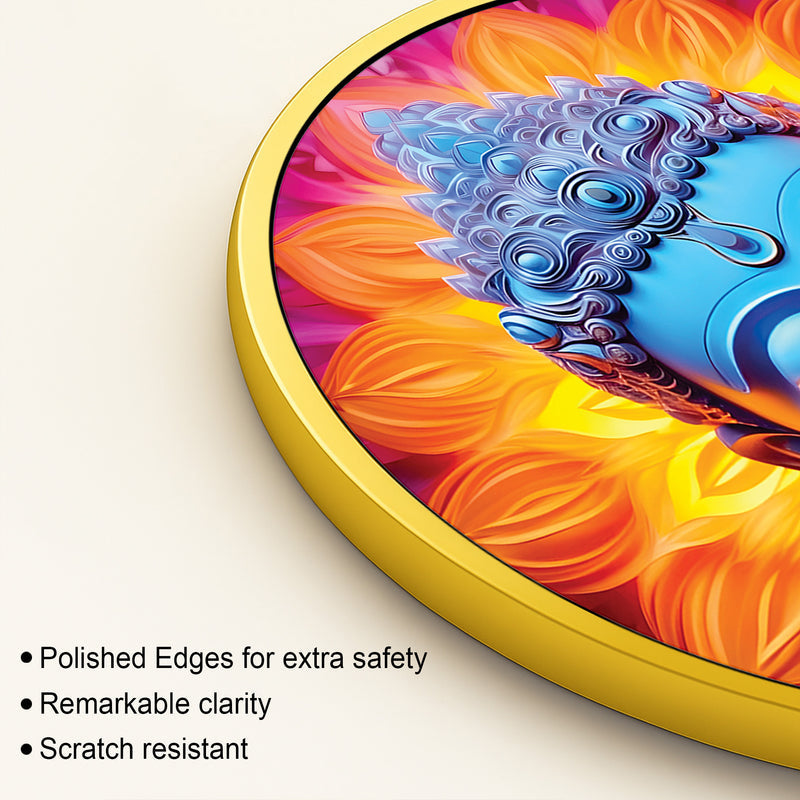 Luxury Gautam Buddha Decorative Round Wall Painting