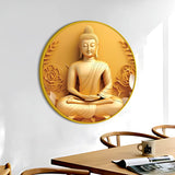 Luxury Gautam Buddha Round Spiritual Wall Painting
