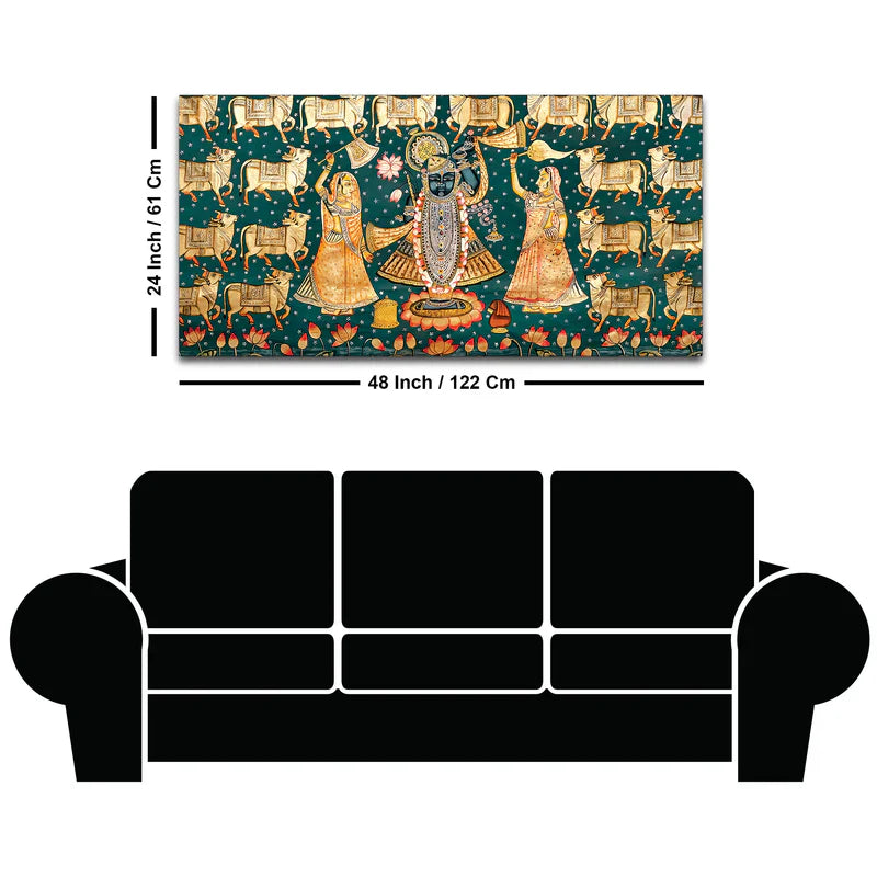 Luxury Nathdwara Shrinathji Krishna Wall Painting