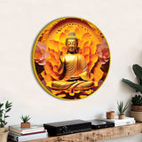Luxury Gautam Buddha Spiritual Round Wall Painting