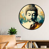 Modern Gautam Buddha Round Wall Painting