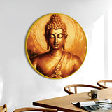 Peaceful Gautam Buddha Home Decor Round Wall Painting