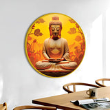 Peaceful Gautam Buddha Spiritual Home Décor Round Wall Painting