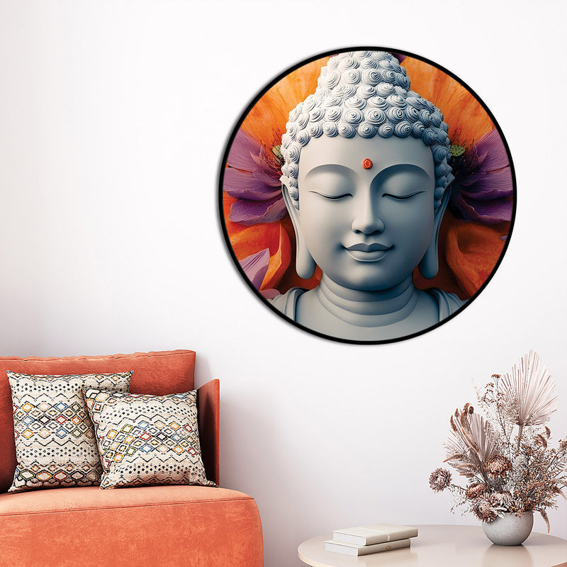 Premium Gautam Buddha Round Luxury Wall Painting