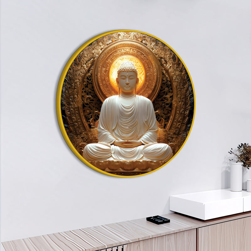 Premium Gautam Buddha Round Shape Painting for Home & Office