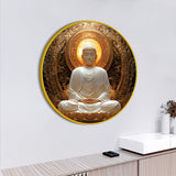 Premium Gautam Buddha Round Shape Painting for Home & Office