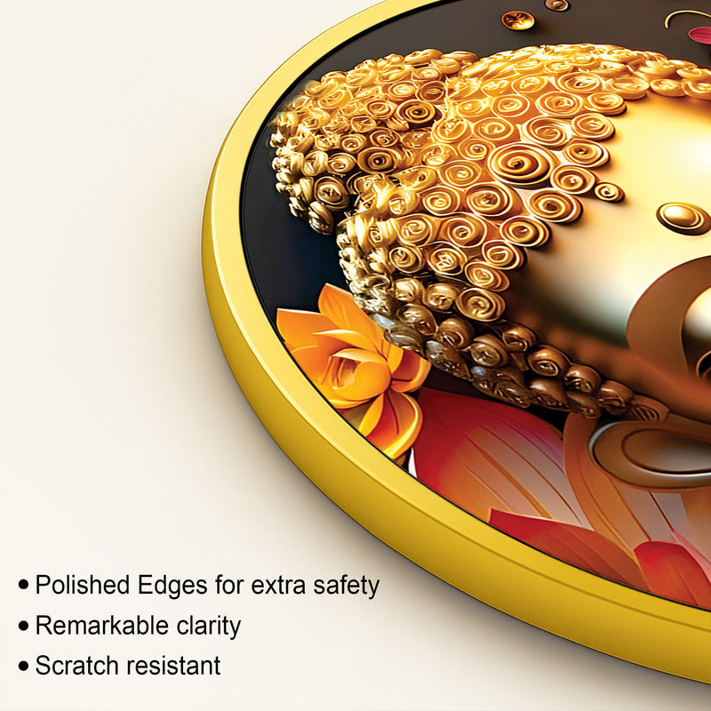 Premium Luxury Round Gautam Buddha Wall Painting