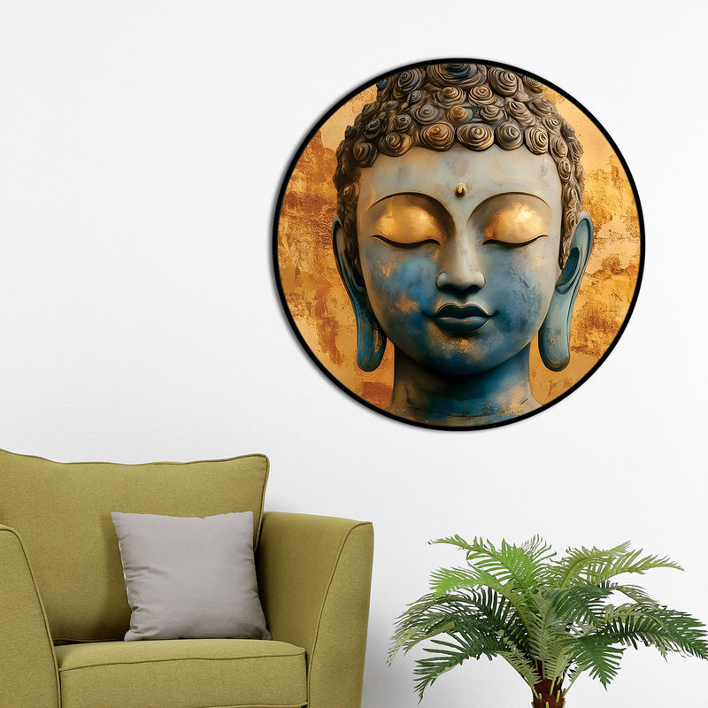 Premium Round Gautam Buddha Painting for Home & Office