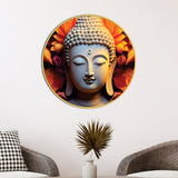 Premium Spiritual Gautam Buddha Artwork Round Wall Painting
