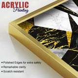 Premium Triangle Pattern Shapes Acrylic Floating Wall Painting Set of 2