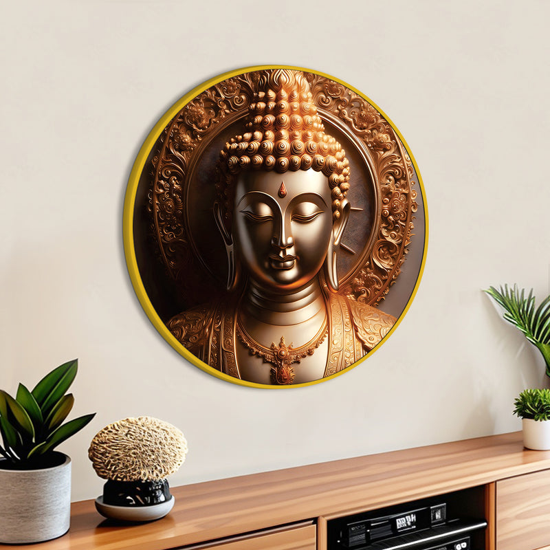 Round Gautam Buddha Artistic Wall Painting