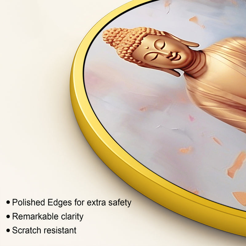 Gautam Buddha Round Wall Art Painting for Home Décor