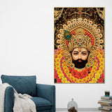 Sacred Khatu Shyam Ji Canvas Wall Painting Hindu Religious Painting