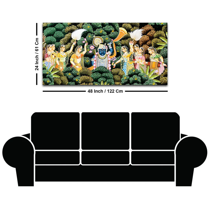 Sacred Shrinathji Pichwai Art Canvas Wall Painting