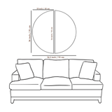 Abstract Blue Geometric Semi Circle Gold Line Art Decoration Paintings