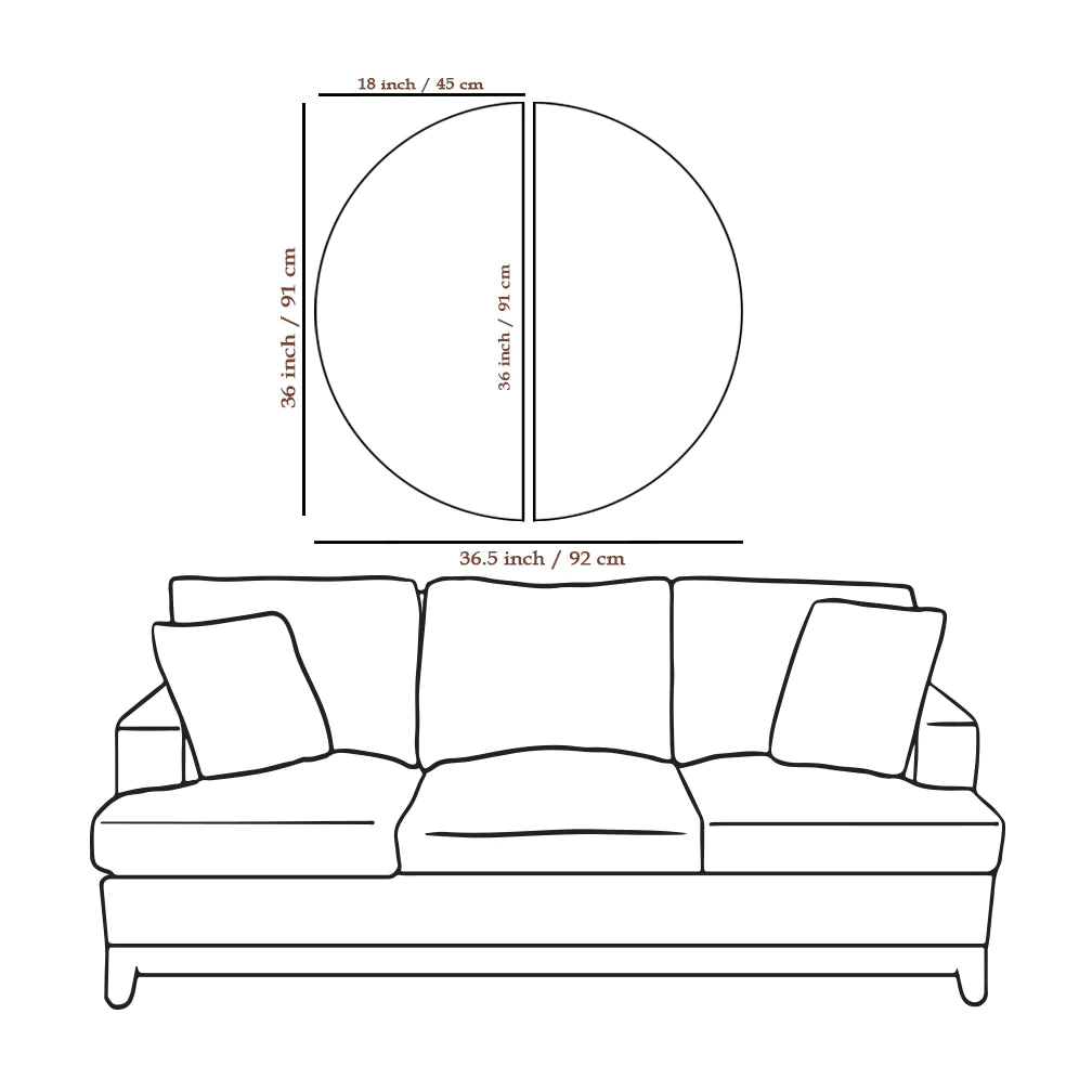 Royal Golden Leaf Semi Circle Wall Paintings & Art