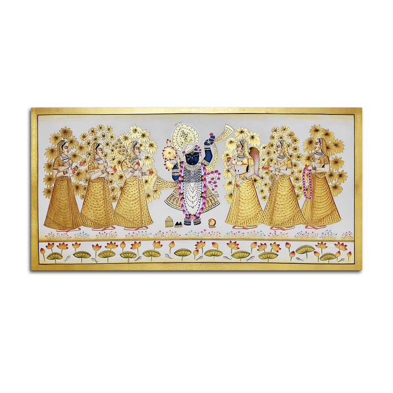 Shrinathji Golden Pichwai Art Premium Wall Painting