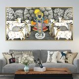 Shrinathji with Cows Traditional Pichwai Painting